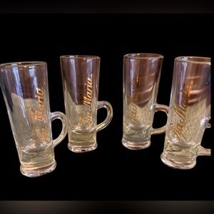 4 Tia Maria shot glasses is a must-have for collectors. Bar addition! EUC
